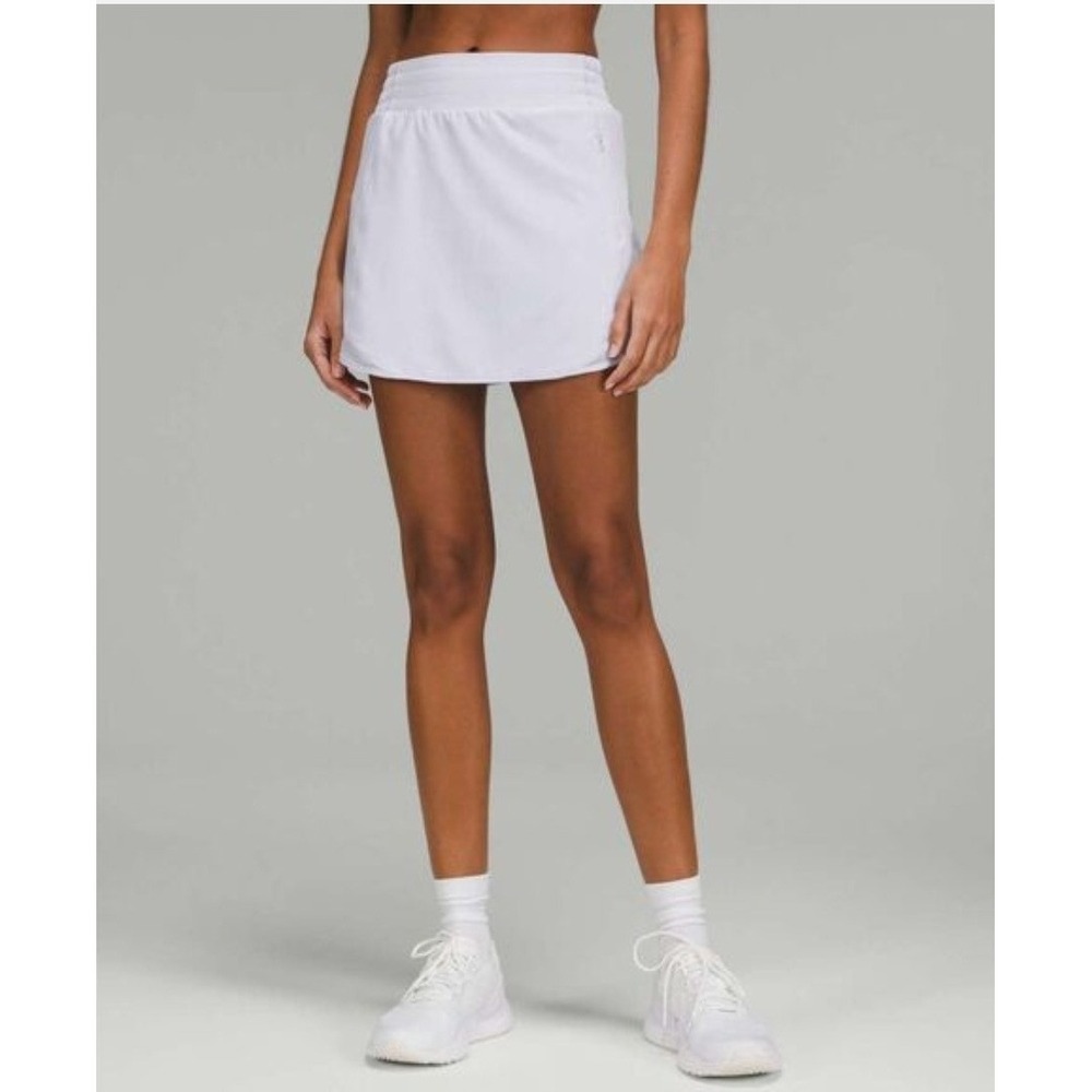 Lululemon Hotty Hot High Rise Golf Skirt Soft Lilac Smoke Purple Skort Size 8